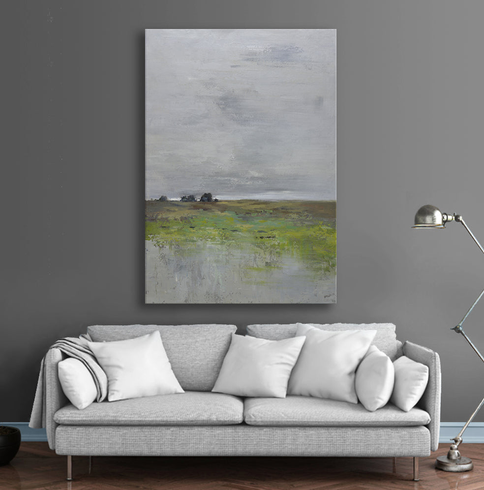 40x60 Large abstract oil painting of field on canvas 81941013 image 1