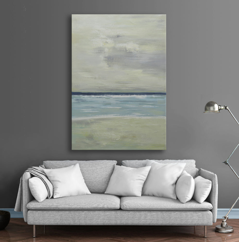 40x60 Large abstract sea shore oil painting on canvas 81941009 image 1