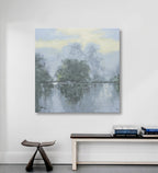 Studio art 35X35 large abstract gray landscape oil painting S-71912104 image 1