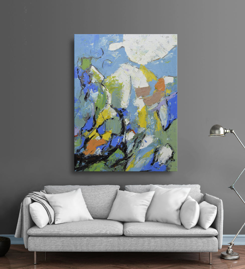 Studio art 36X48 large abstract oil painting S-81912604 image 1