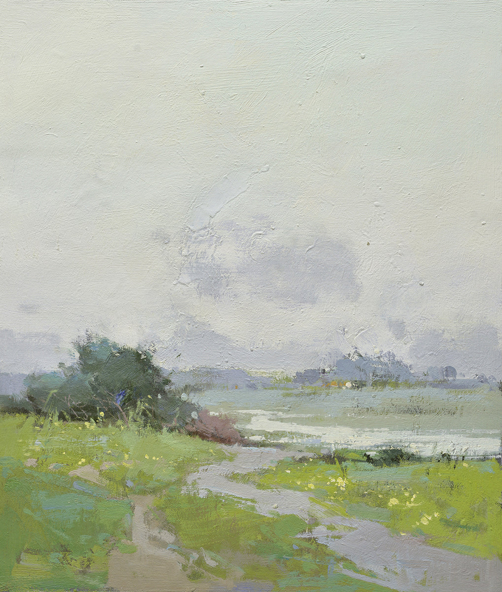 20x24 oil painting of modern abstract field landscape 32071012. image 0