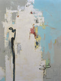 Giclee on Canvas-Modern White Gray &Blue Abstract Artwork 8-4210405 image 0