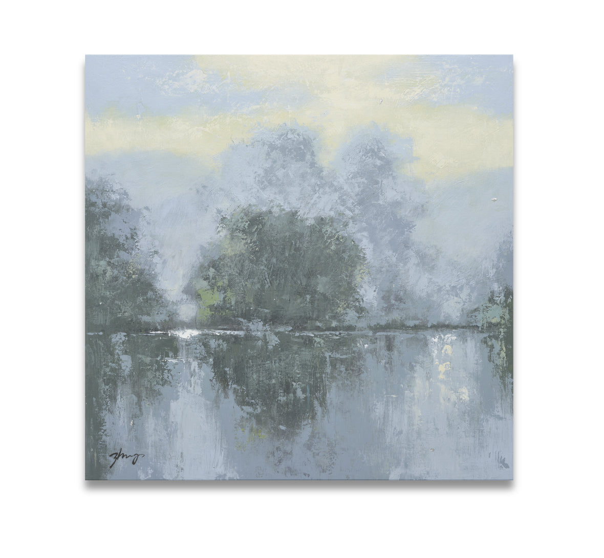 Studio art 35X35 large abstract gray landscape oil painting S-71912104 image 0