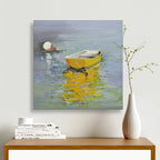 16x16 oil painting on canvas of little boat on water 22010502 image 1