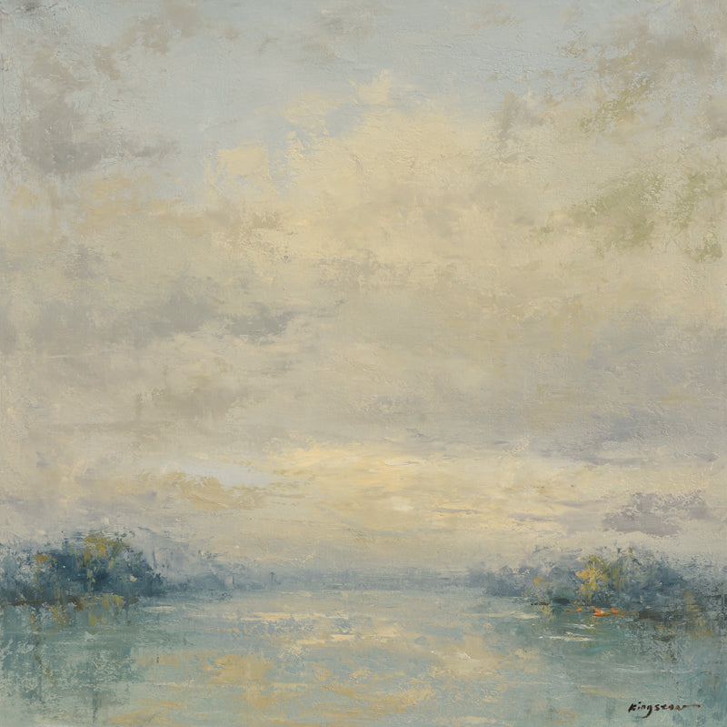 71710004 Contemporary Lake View, 36"x36" and other sizes Giclee on can image 0