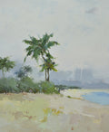 20x24 oil painting of modern beach landscape with palm tree 32071011 image 0