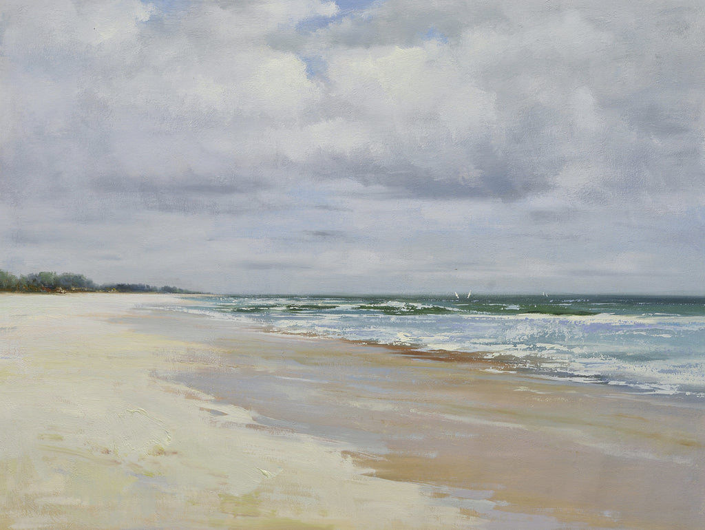 36x48 Modern oil painting of white sand beach 72071029 image 0