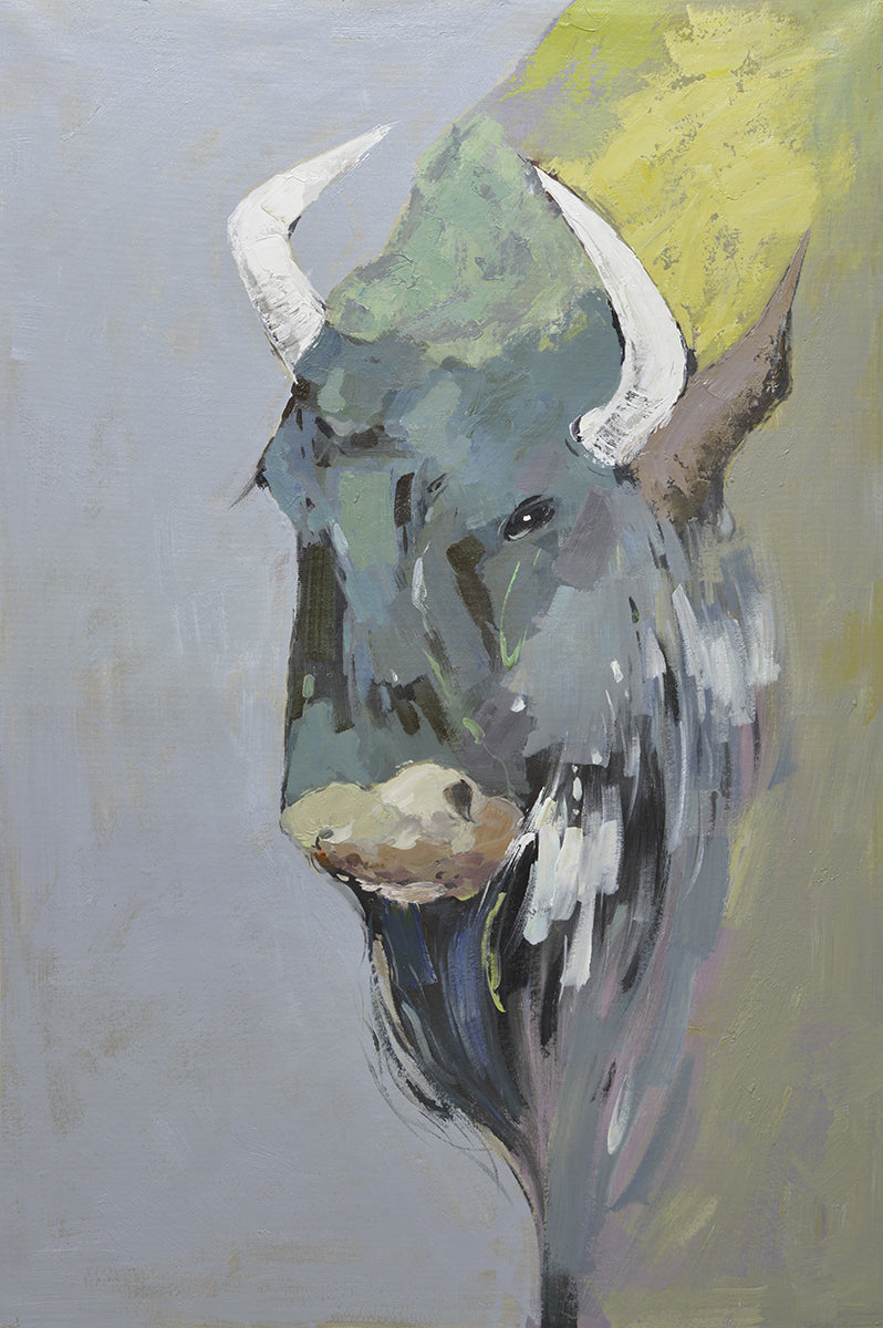 40x60 Large abstract oil painting of portrait of a bison 81941011 image 0