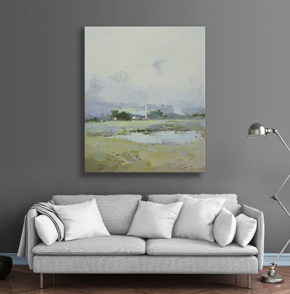 20x24 oil painting of modern abstract field landscape 32071005 image 1