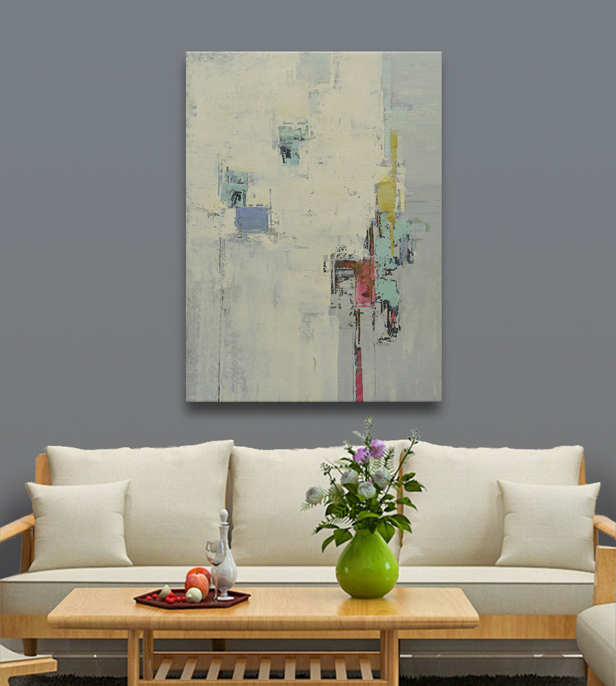 24x36 abstract oil painting on canvas with yellows 4196710 image 1