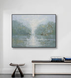 Studio art 36X48 large oil painting of marsh landscape S-81912301 image 1