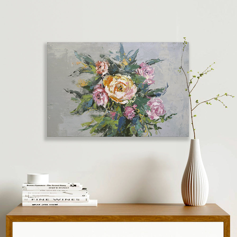 Giclee on canvas of pink flowers 41980205 image 1
