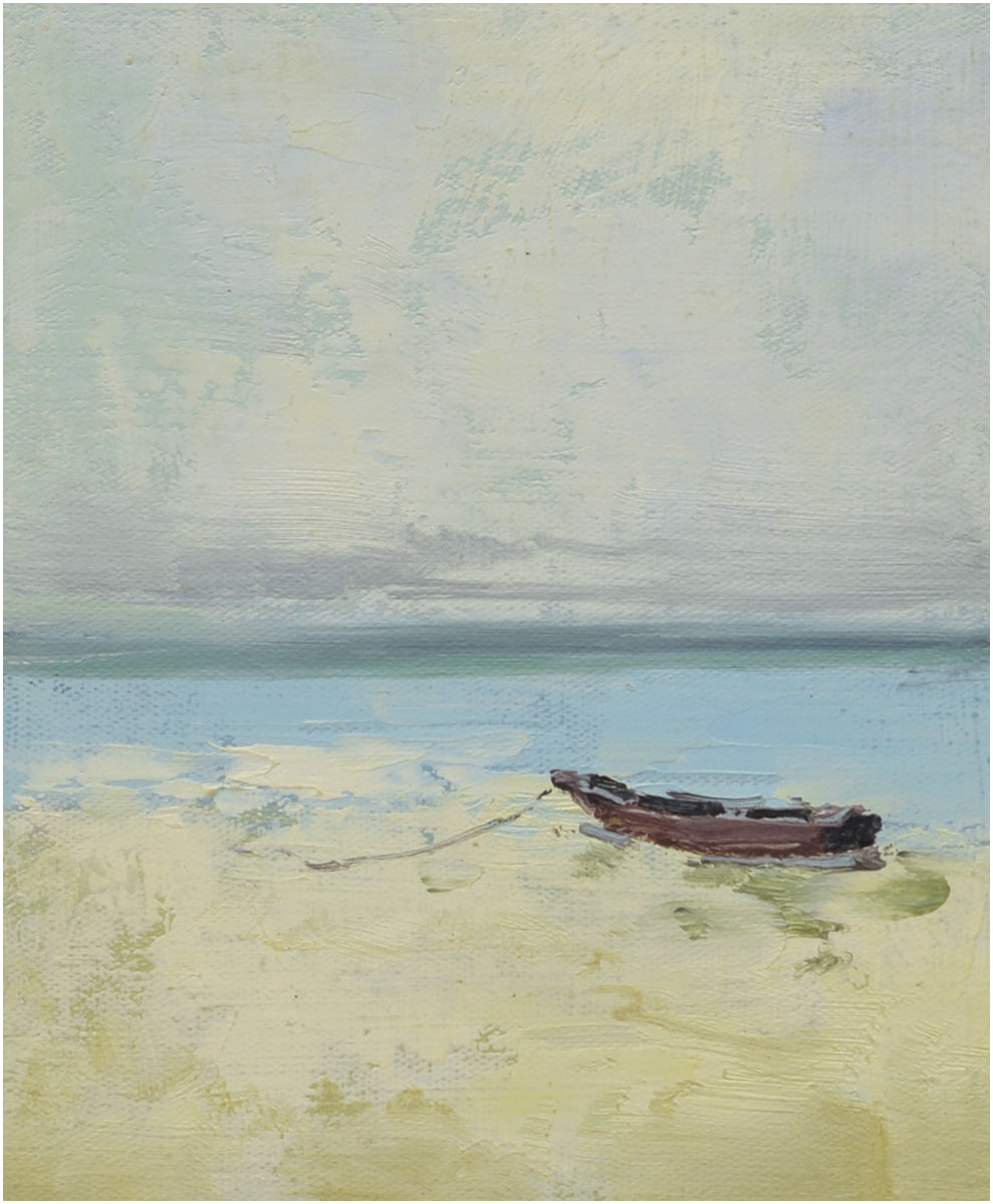 8x10 Modern oil painting of boat on beach 1181915 image 0