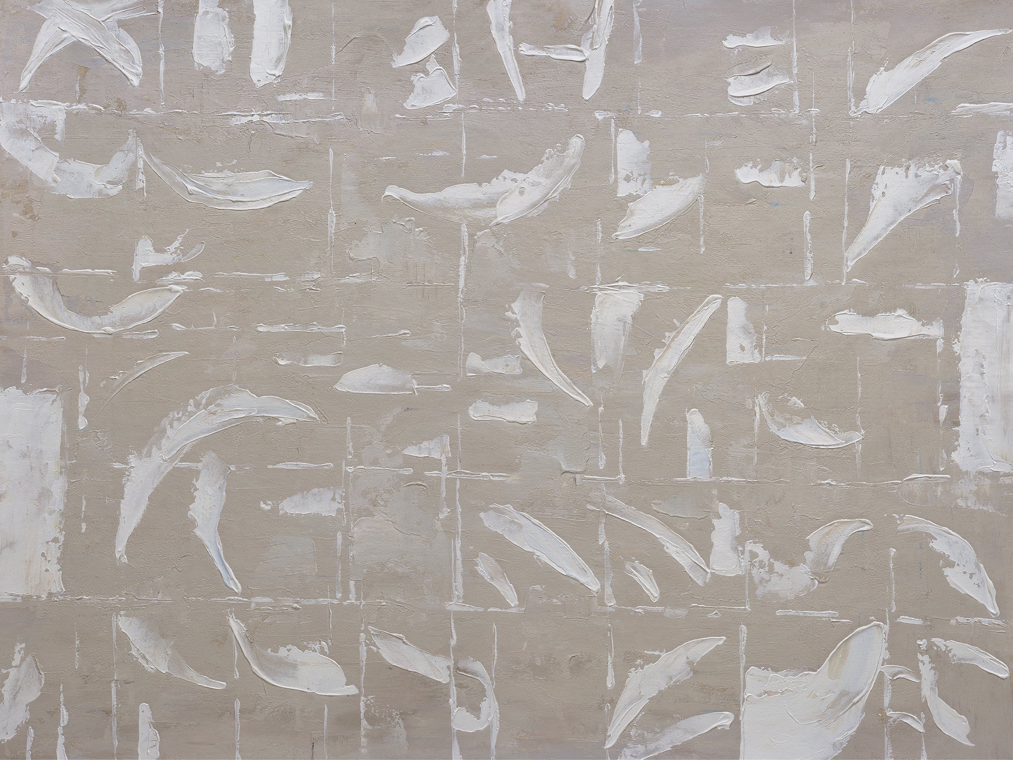 Giclée on Canvas-Modern Beige Theme Abstract Artwork P432 image 0
