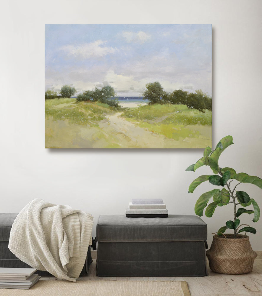 Giclee on canvas- Ocean view with pathway 72071031G image 1