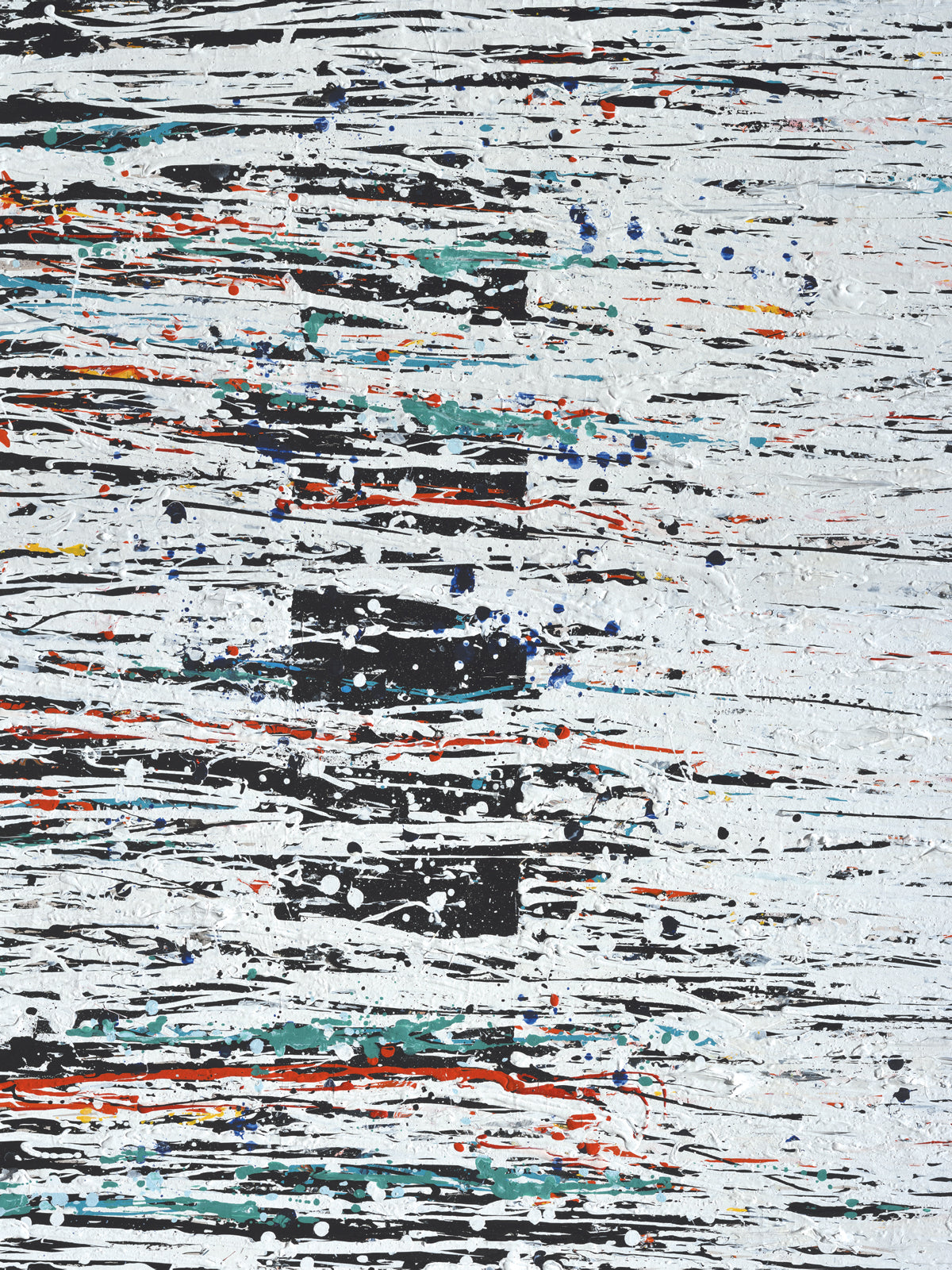 Giclee on Canvas-Abstract Blue, Red, Black, and White 821510 image 0